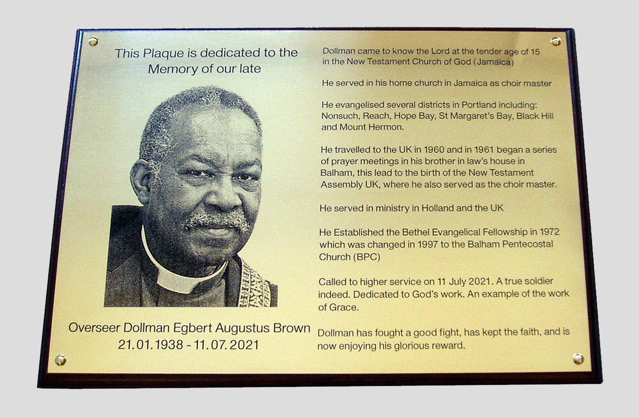 Engraved Plaque